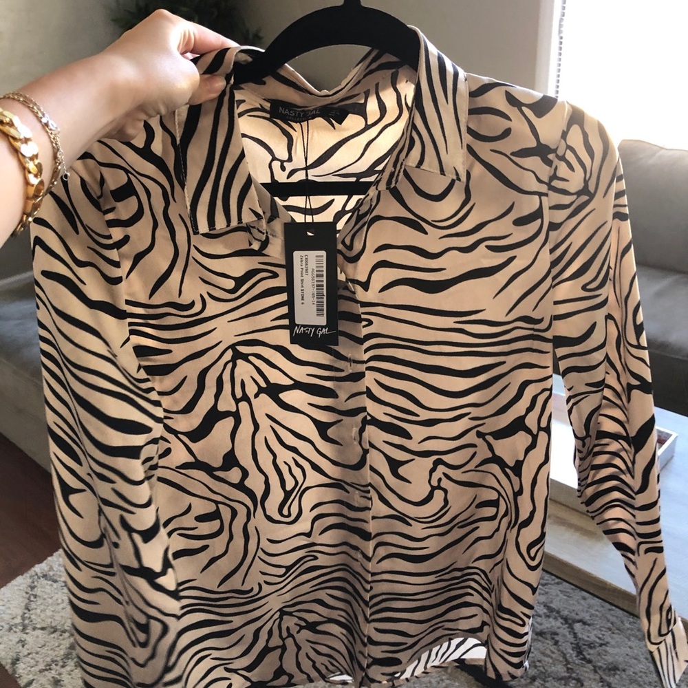 NWT zebra long sleeve blouse